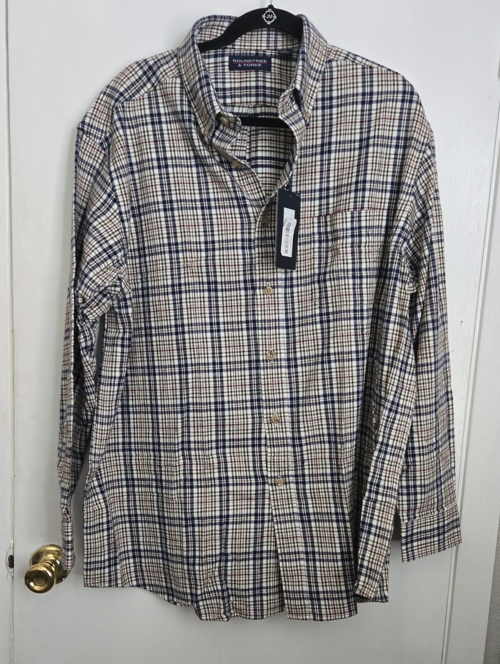 NWT Roundtree & Yorke Men’s Plaid Portugese Flannel - 100% Cotton Sz XL